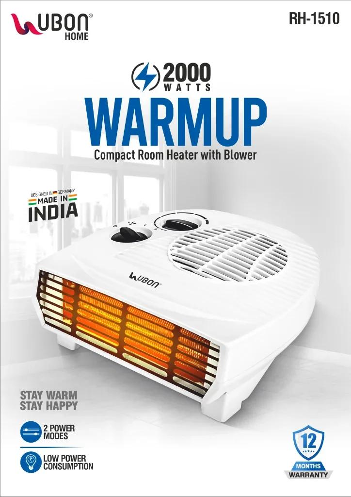 UBON RH-1510 Warmup 2000W Compact Room Heater with Blower