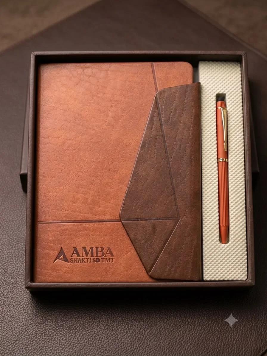 Geometric Leatherette Diary & Pen Joining Kit