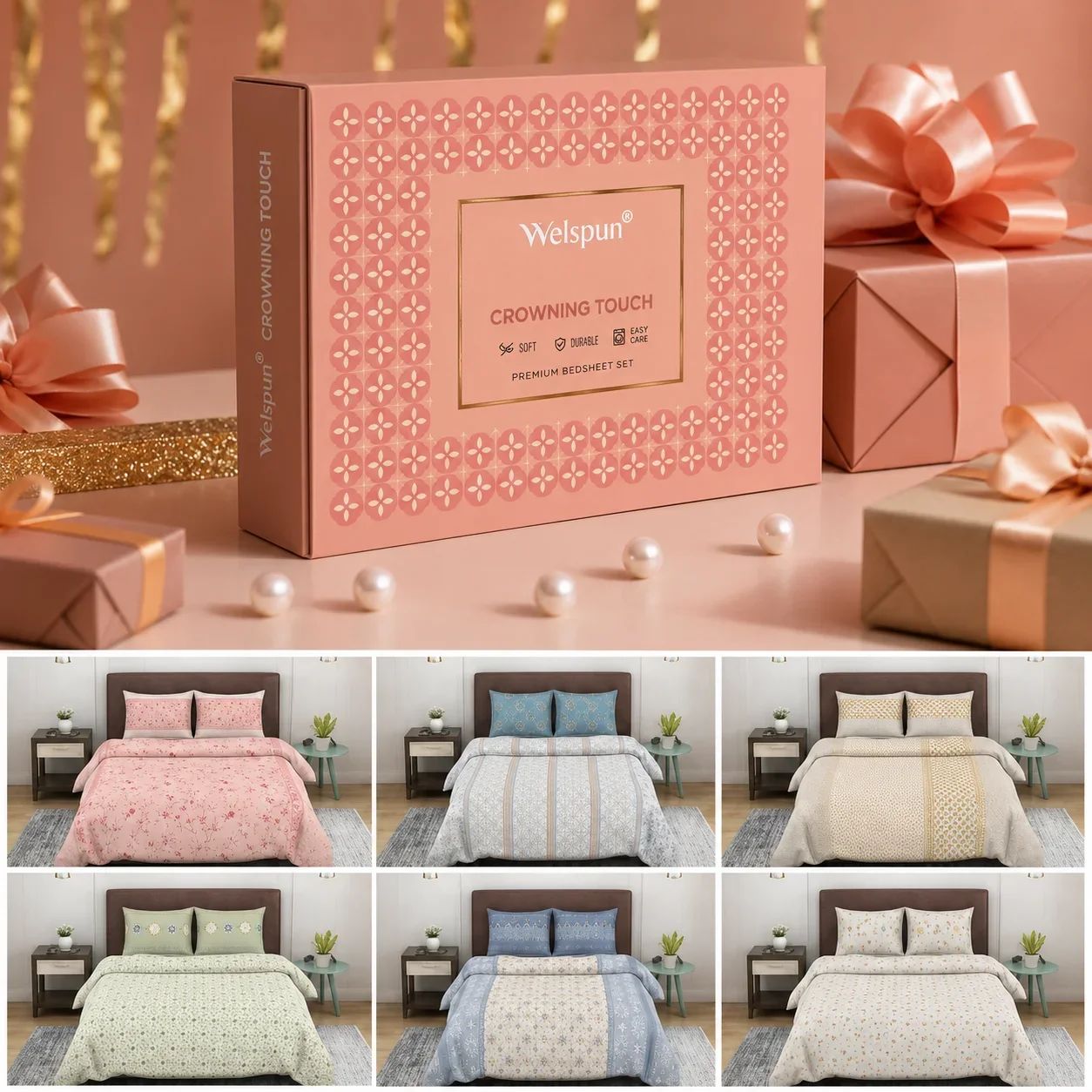 Welspun Crowning Touch Premium Bedsheet Gift Box Set