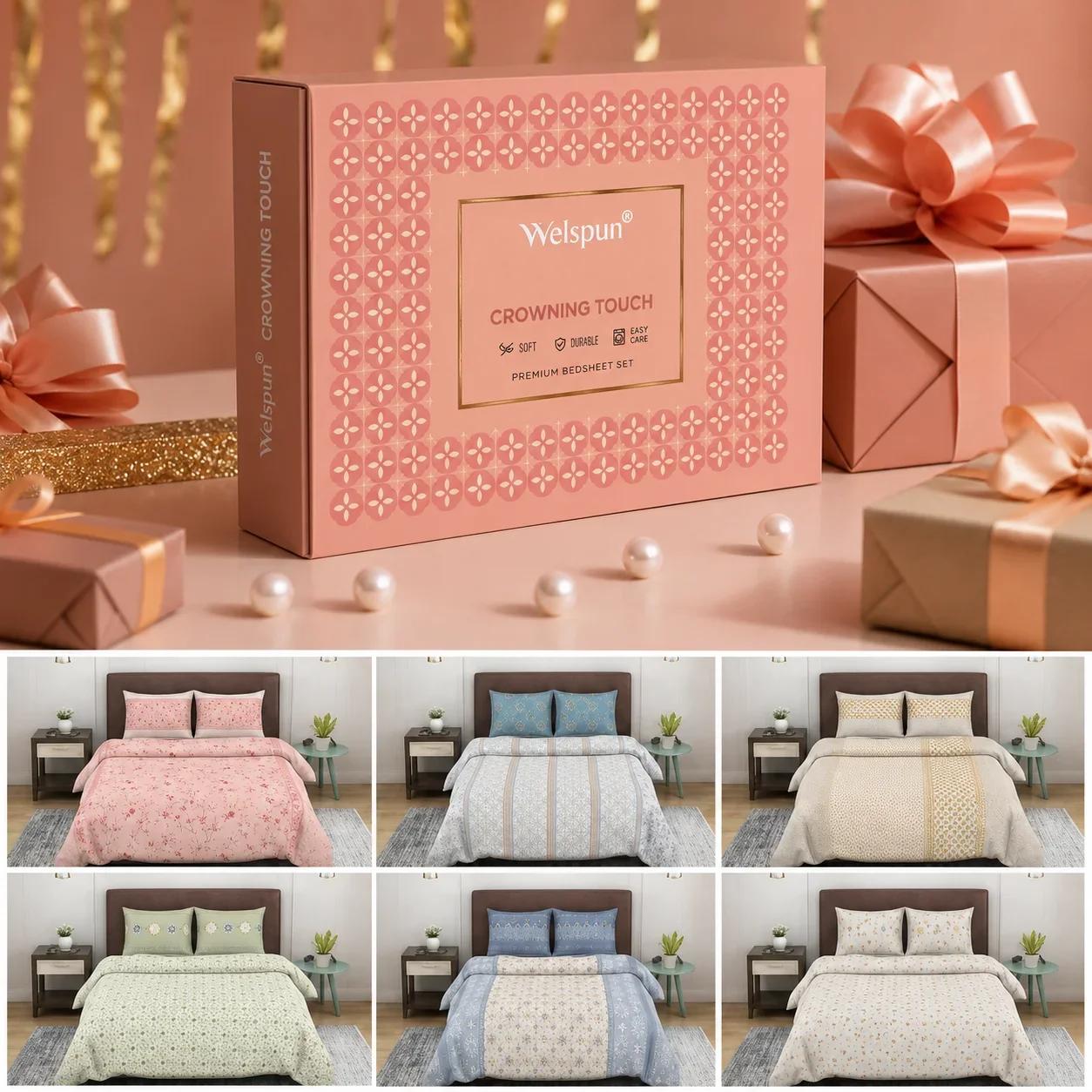 Welspun Crowning Touch Premium Bedsheet Gift Box Set