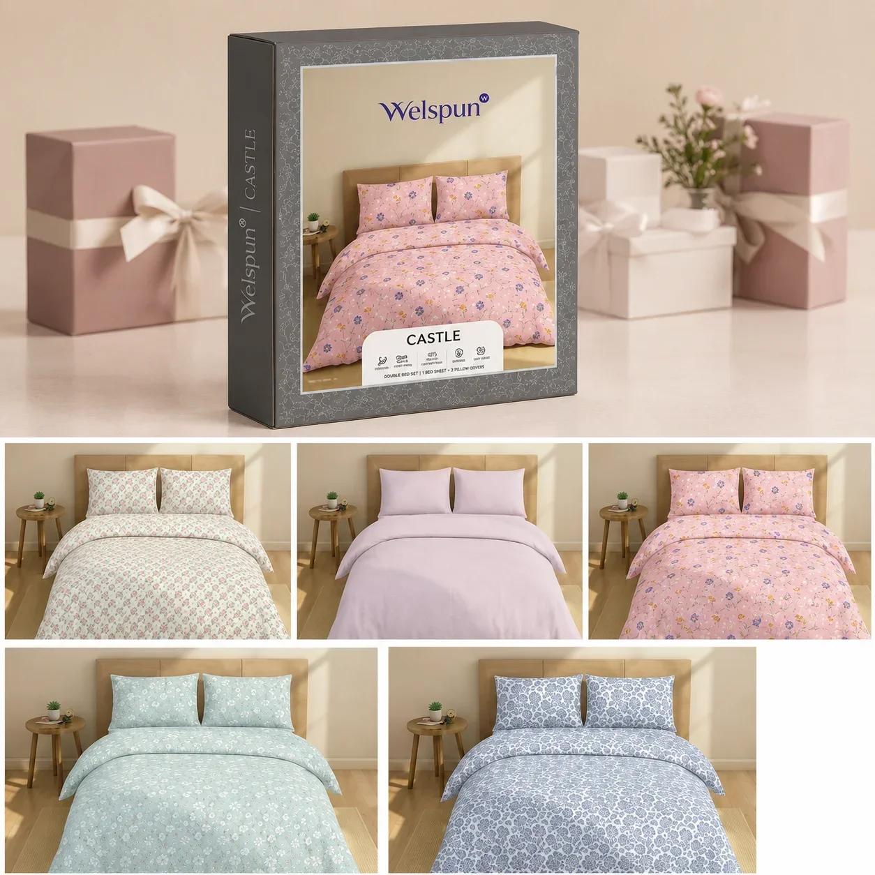 Welspun Castle Double Bedsheet Set Packaging