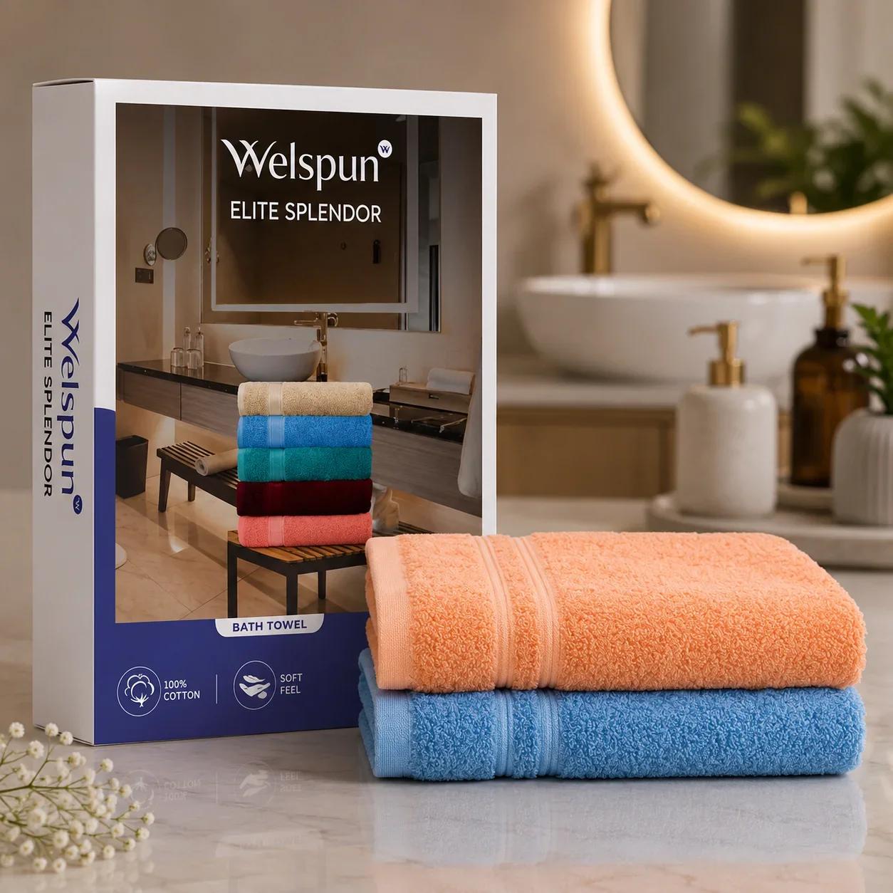 Welspun Elite Splendor 100% Cotton Bath Towel Packaging