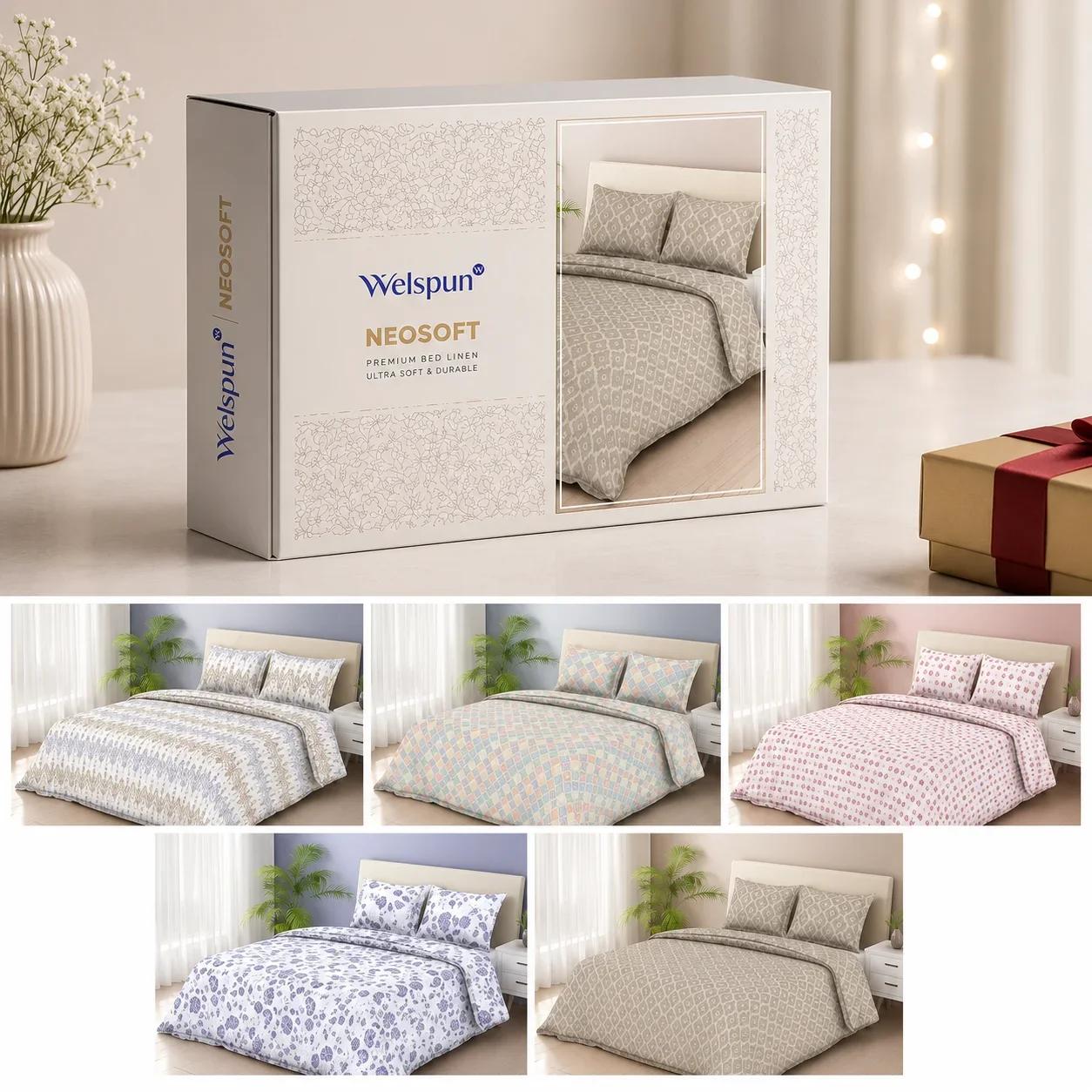 Welspun Neosoft Premium Bed Linen Collection Packaging