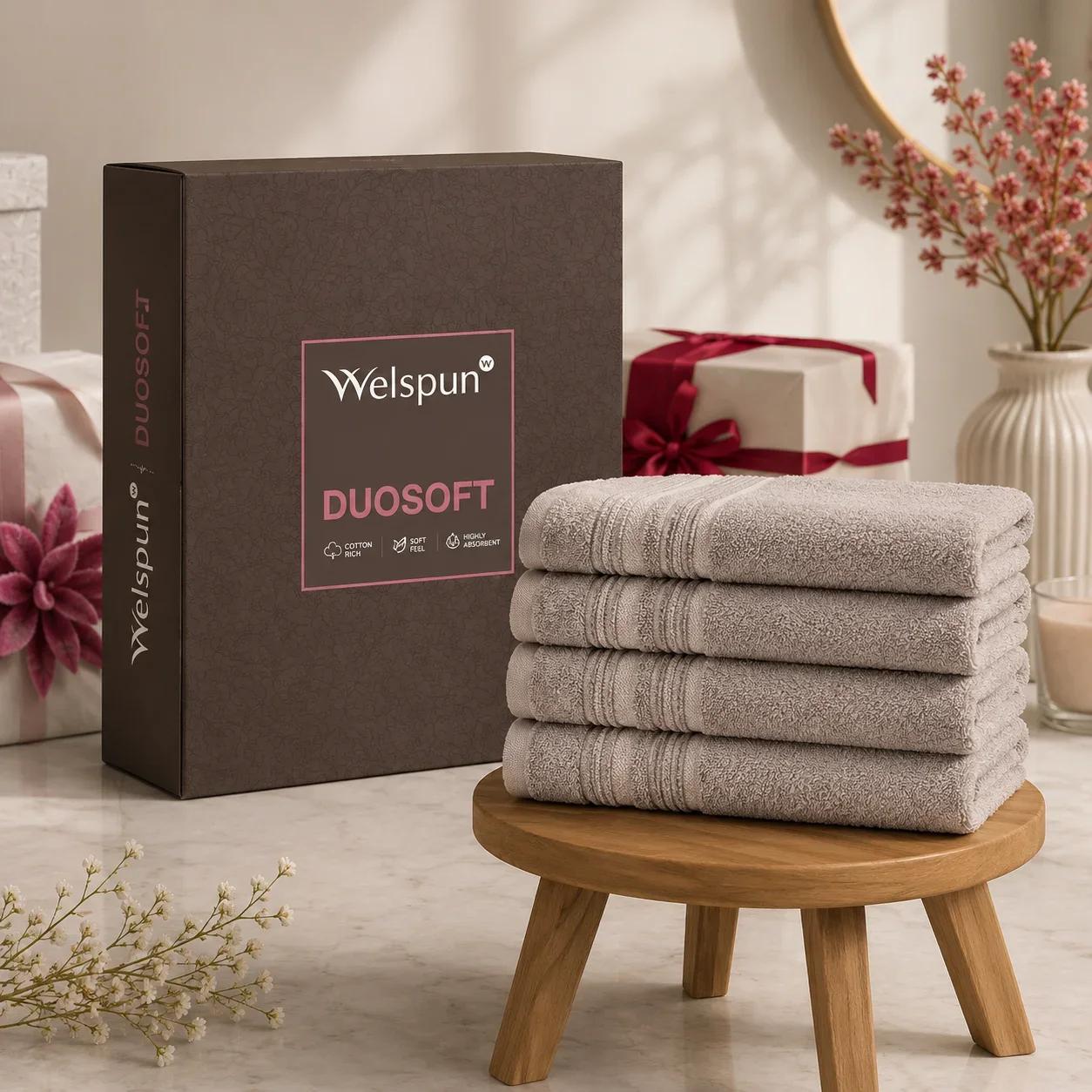 Welspun Duosoft Cotton Rich Towel Set Packaging