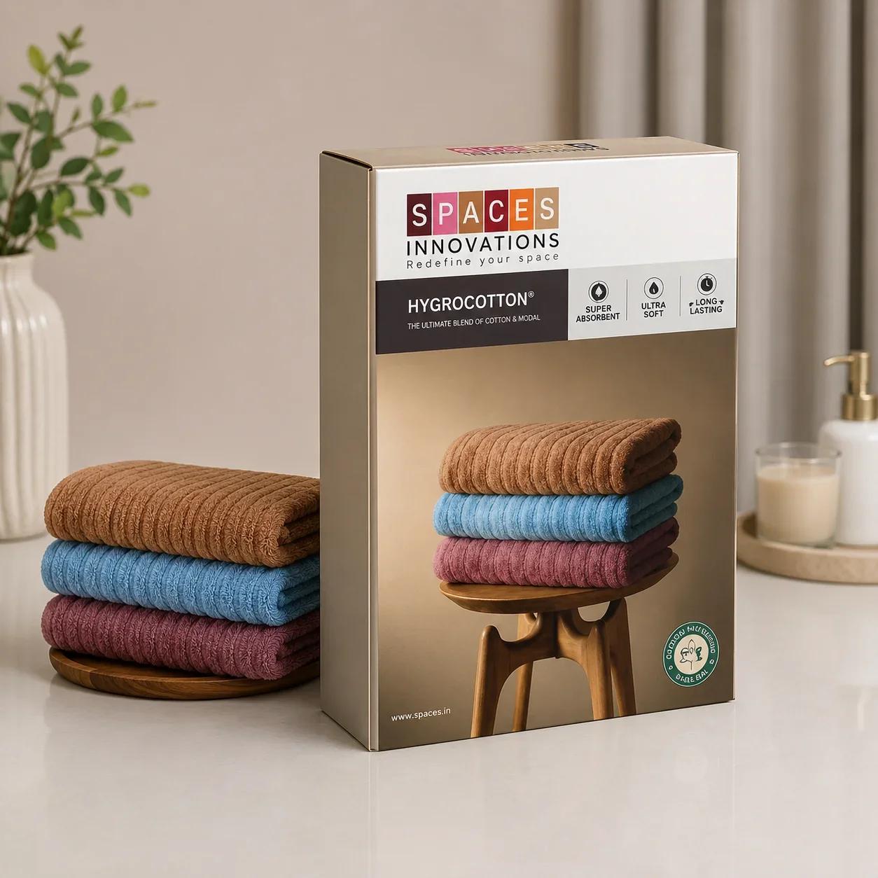 Spaces Hygrocotton Cotton & Modal Towel Set Packaging