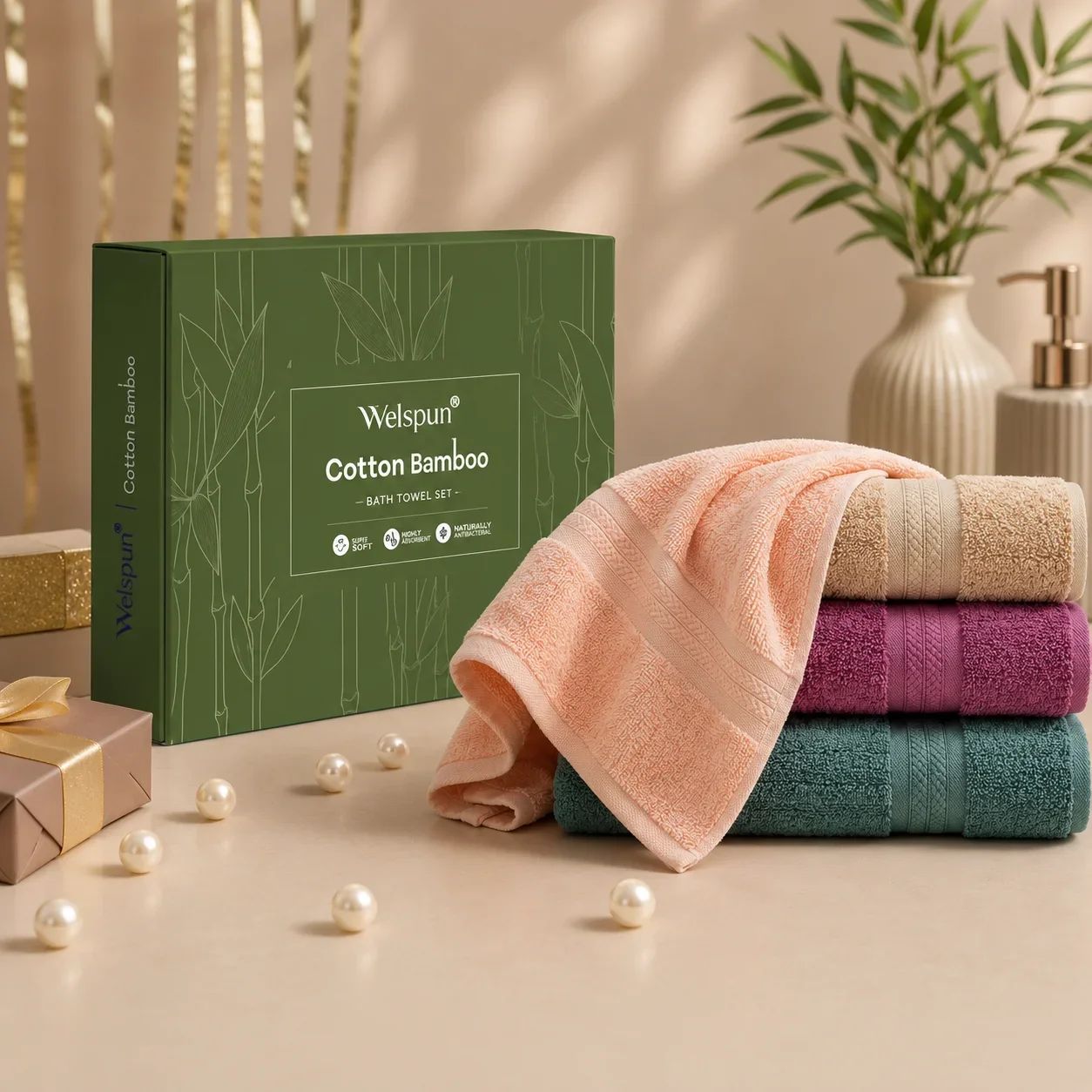 Welspun Cotton Bamboo Bath Towel Set Packaging