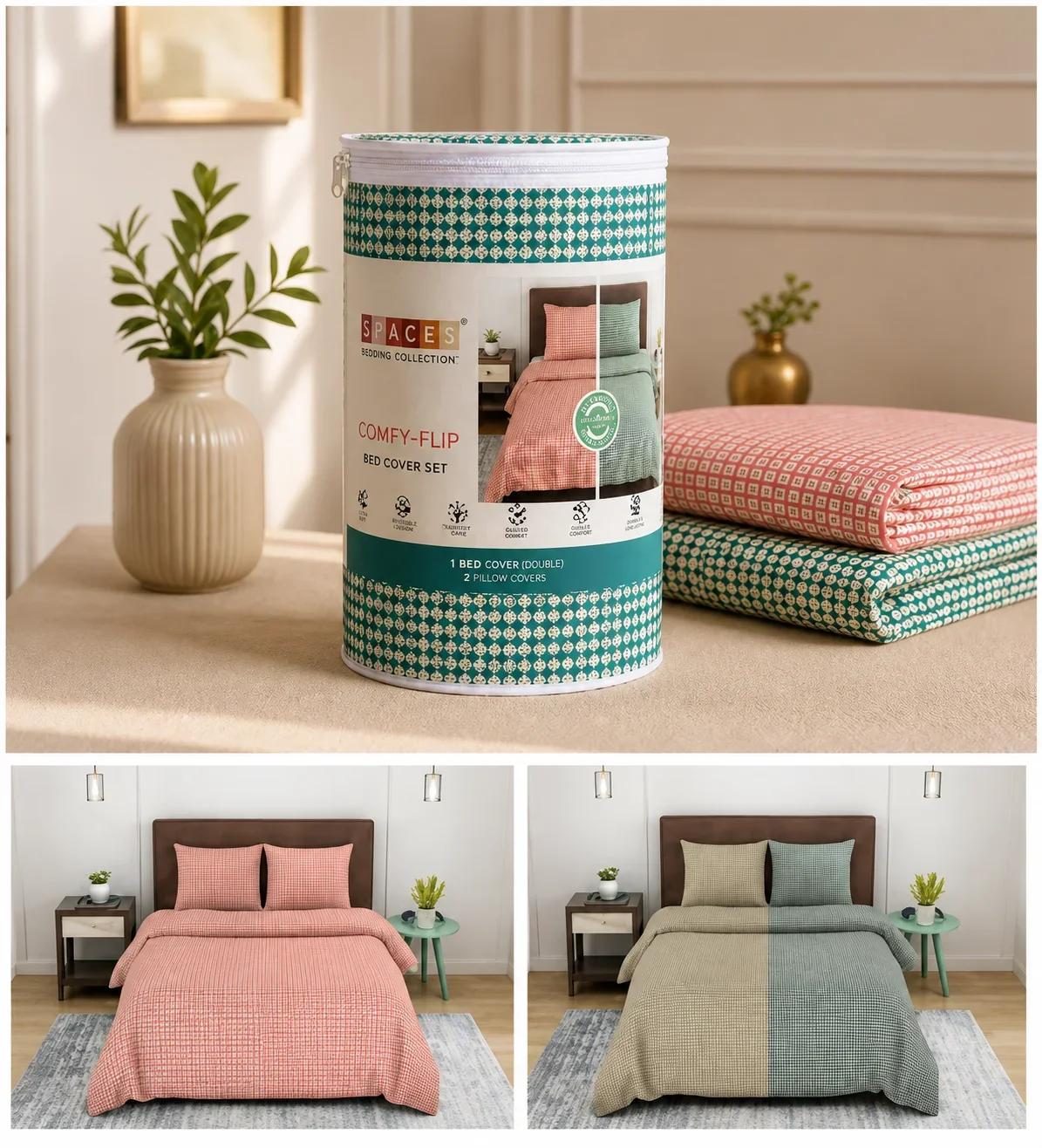 Spaces Comfy Flip Reversible Double Bed Cover Set