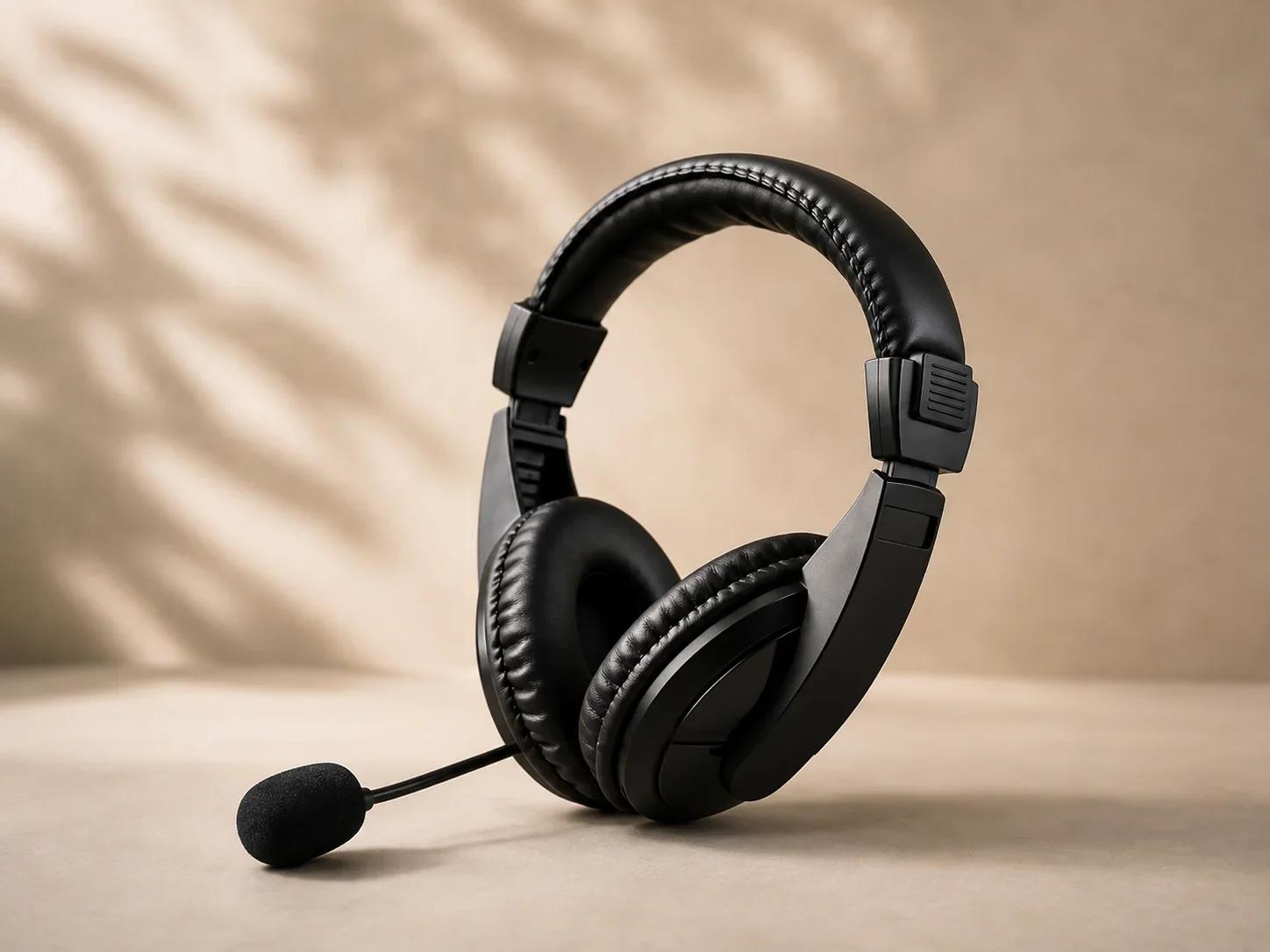 Lapcare Professional Call Center Headset with Foam Windscreen Mic