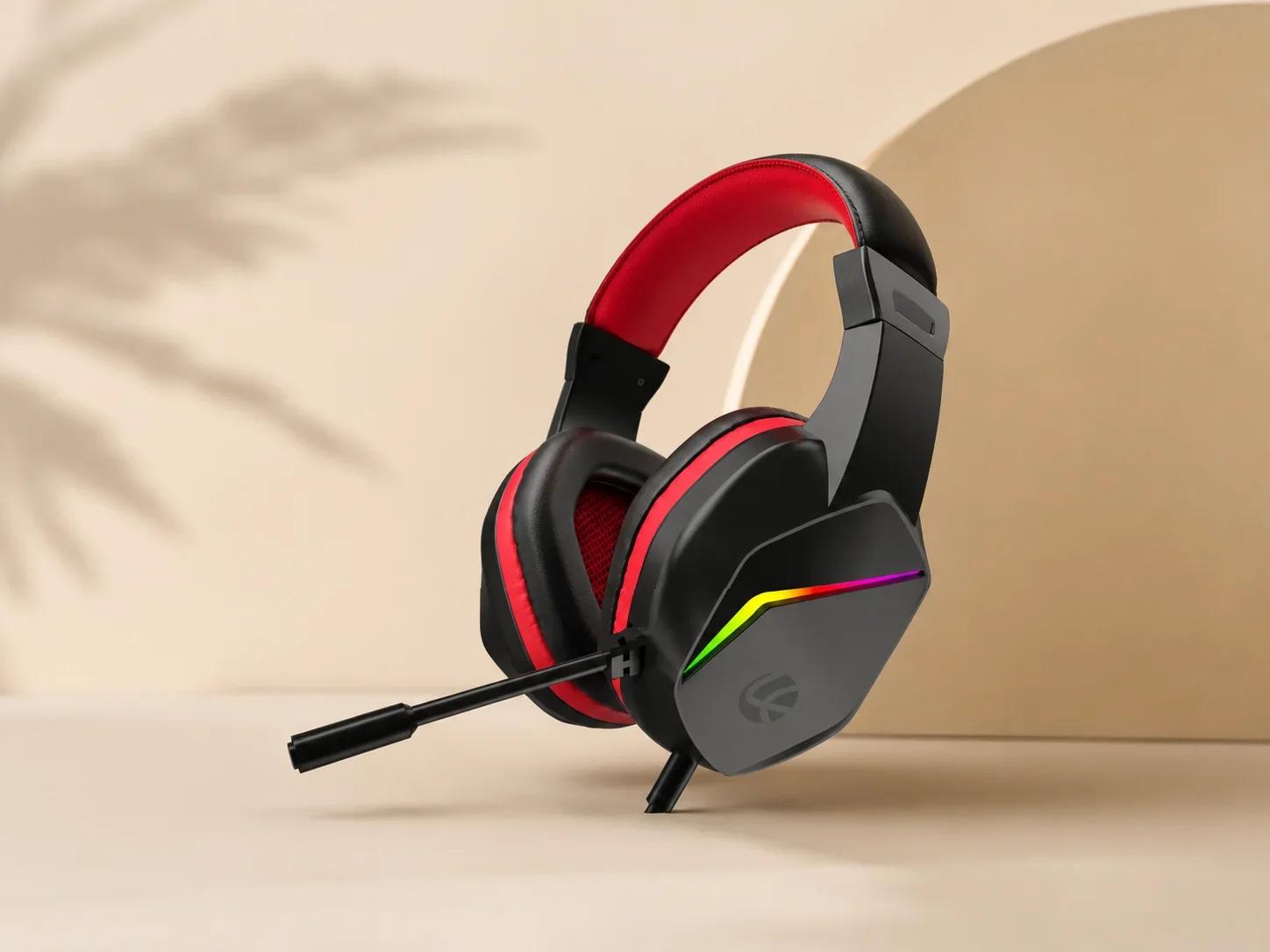 Lapcare Pro Gaming RGB Headset Dual Tone Red and Black Edition