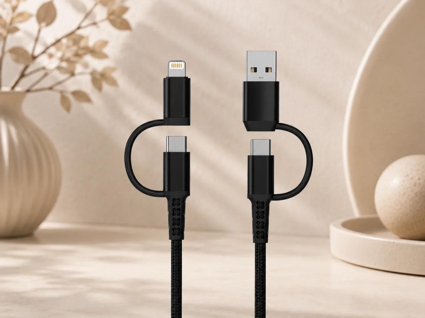 Lapcare Multi Connector 4 in 1 Fast Charging Braided Cable