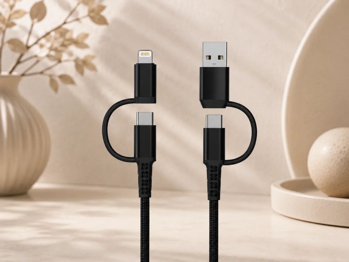 Lapcare Multi Connector 4 in 1 Fast Charging Braided Cable