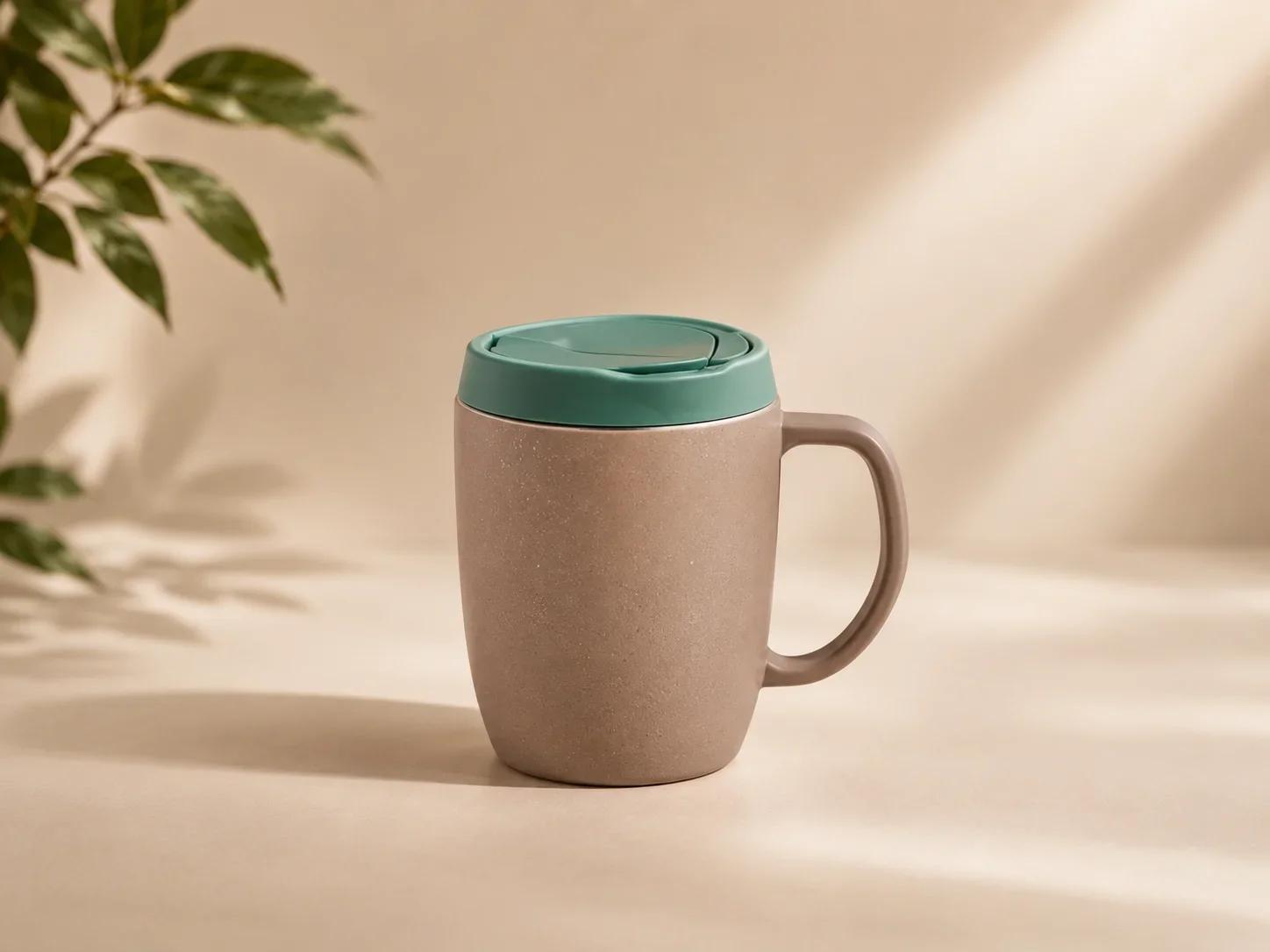 Recycled Eco Friendly Travel Mug with Spill Proof Flip Top Lid