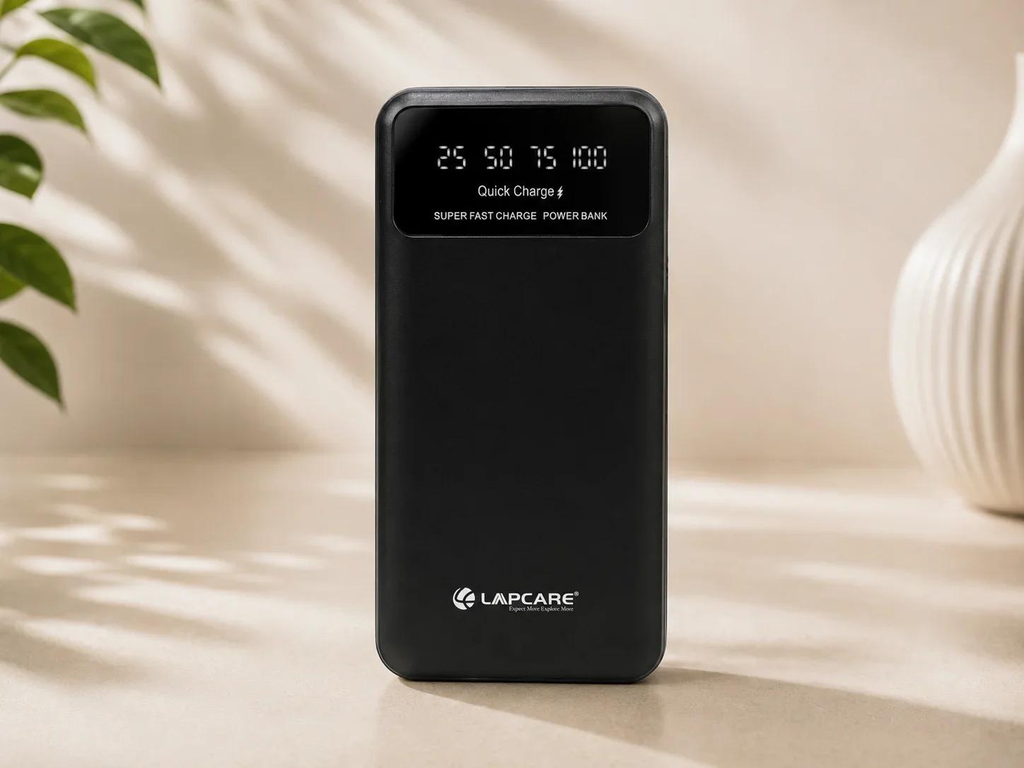 Lapcare High Speed Quick Charge Power Bank with Numerical LED Power Level Screen