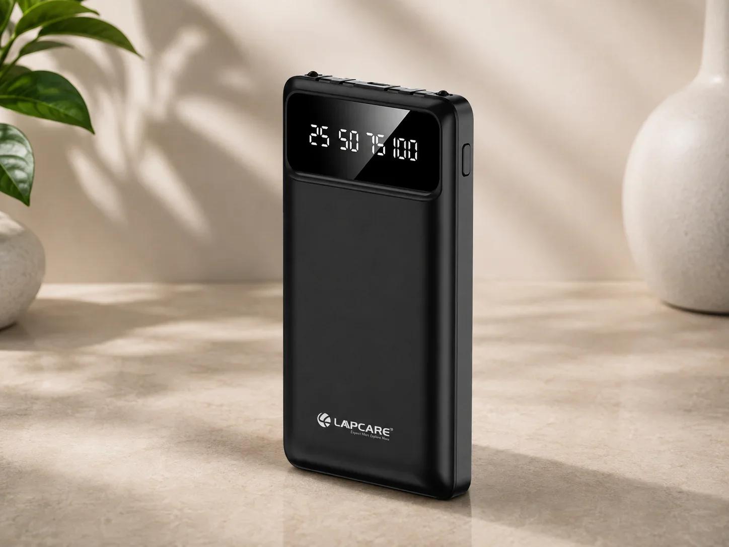 Lapcare Ultra Compact Heavy Duty Power Bank with Multi Port Output and LED Percentage Readout