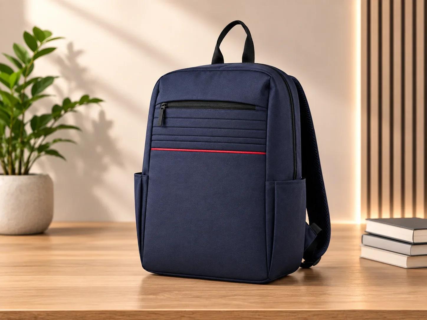 UrbanGear Navy Red-Stripe Commuter Laptop Backpack