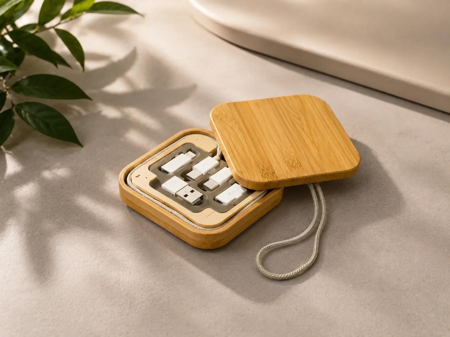 UrbanGear Wooden Multi able Adapter Kit Box