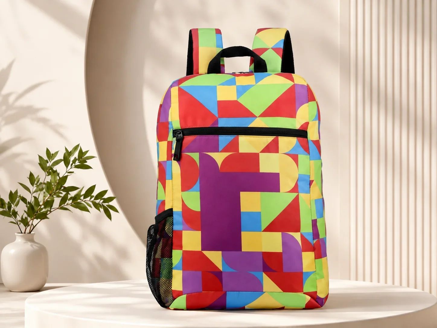 Lapcare Back Buddy LPB-323 Vibrant Geometric Print Backpack
