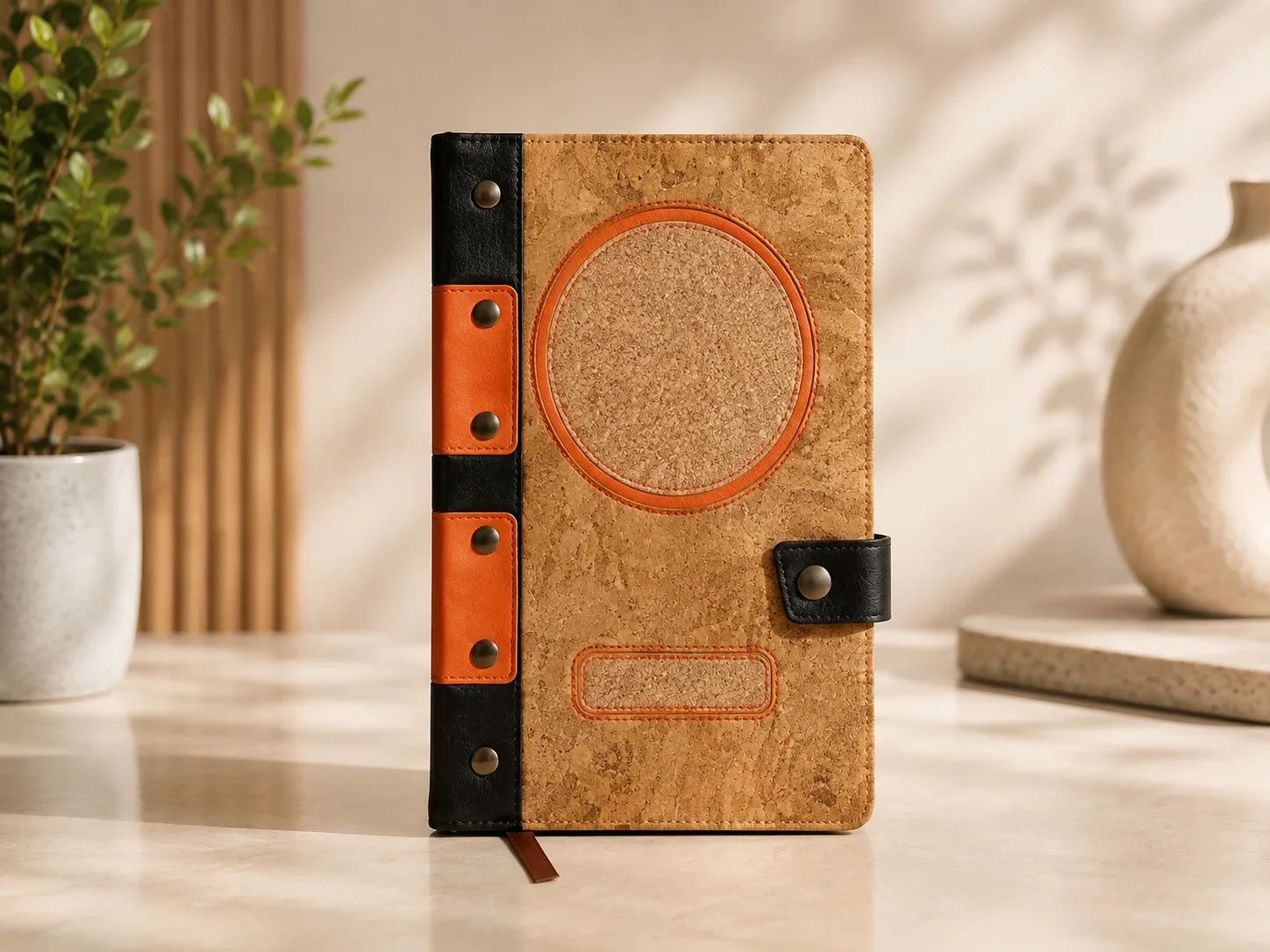 Lapcare Eco-Friendly Cork & Faux Leather Organizer Notebook