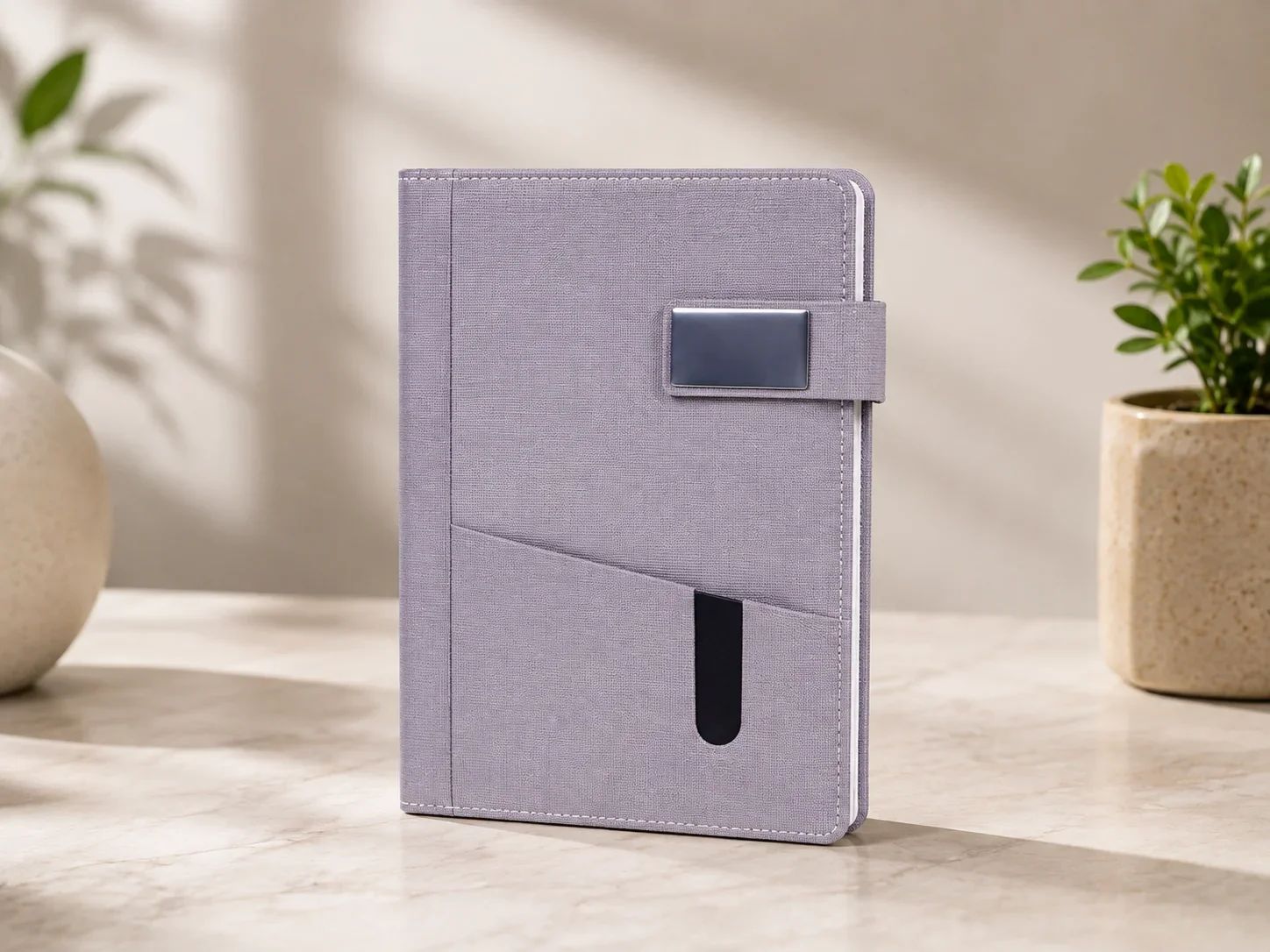 Lapcare Executive Fabric-Textured Organizer Journal with Metallic Magnetic Closure