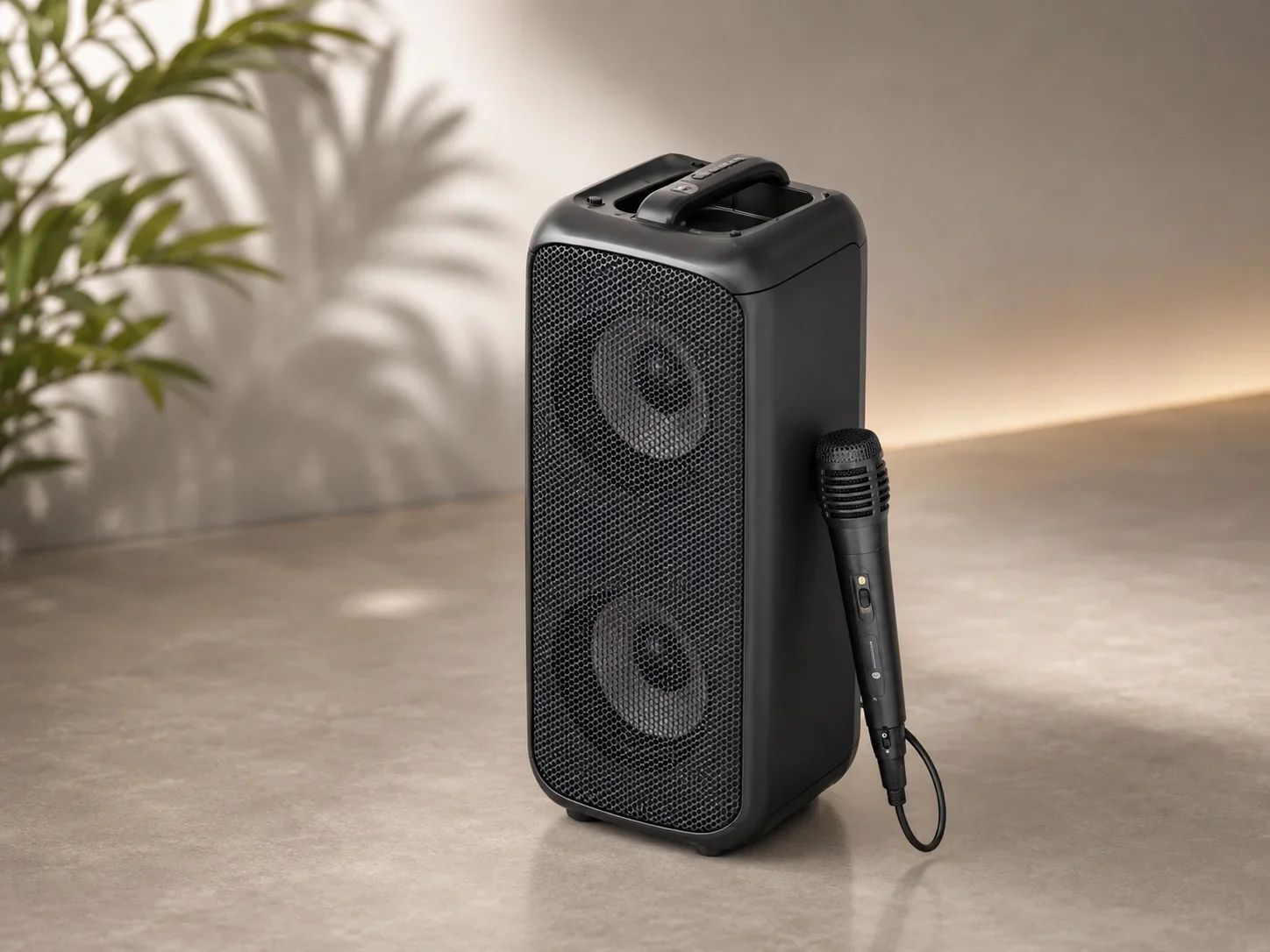 Portronics Dual Driver Portable Party Speaker with Handheld Karaoke Microphone