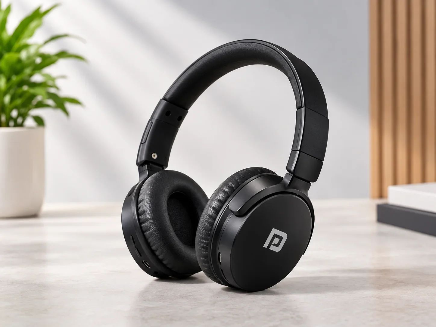 Portronics SoundAura Pro Foldable Wireless Over-Ear Headphones – Pitch Black