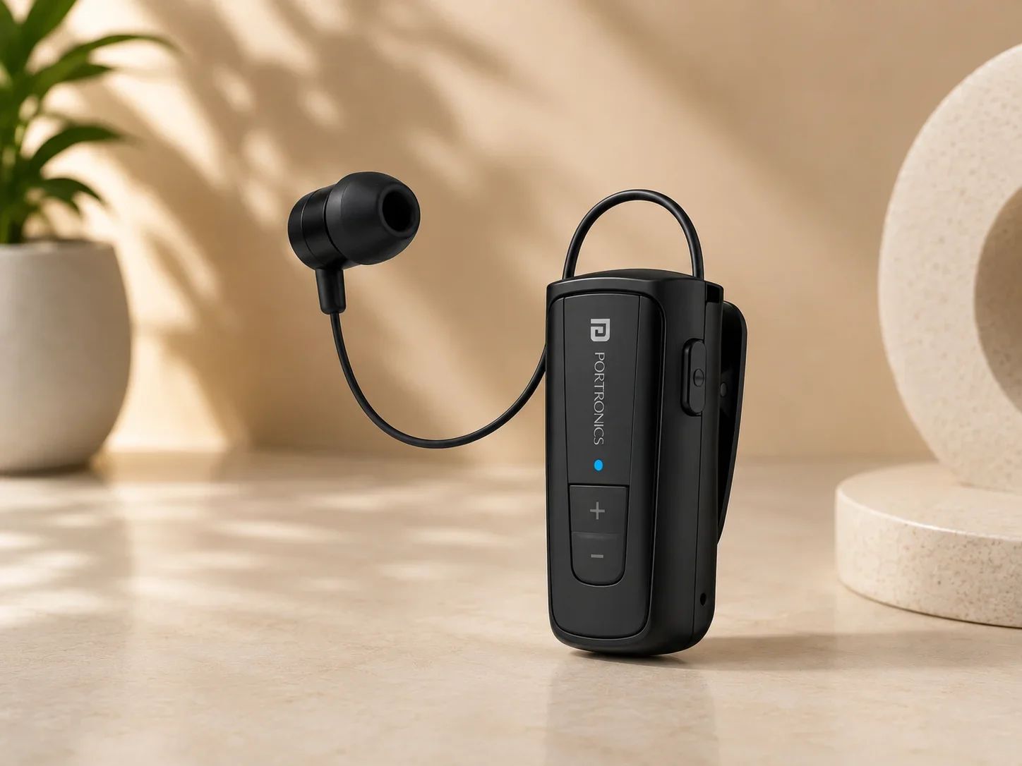 Portronics Retractable Clip-On Bluetooth Headset for Corporate Gifting