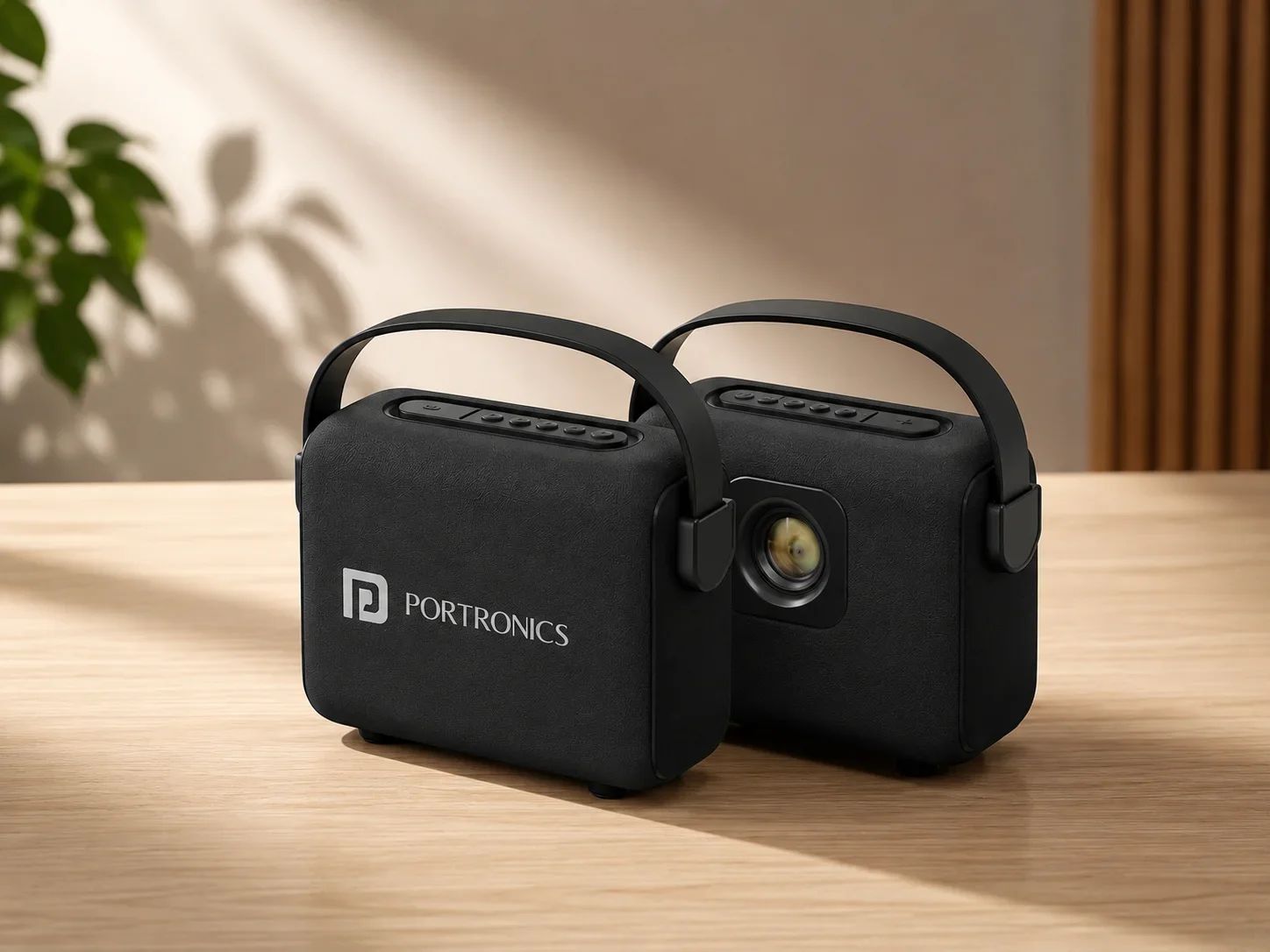 Portronics Portable Smart Projector & Speaker Combo with Top Carry Handle