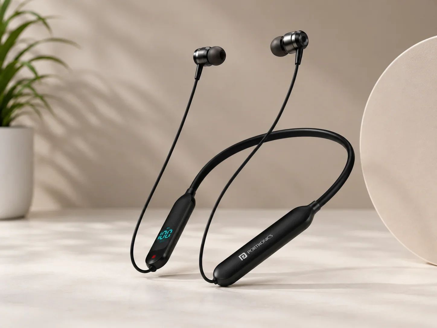 Portronics Wireless Neckband with Digital Battery Display for Corporate Gifting