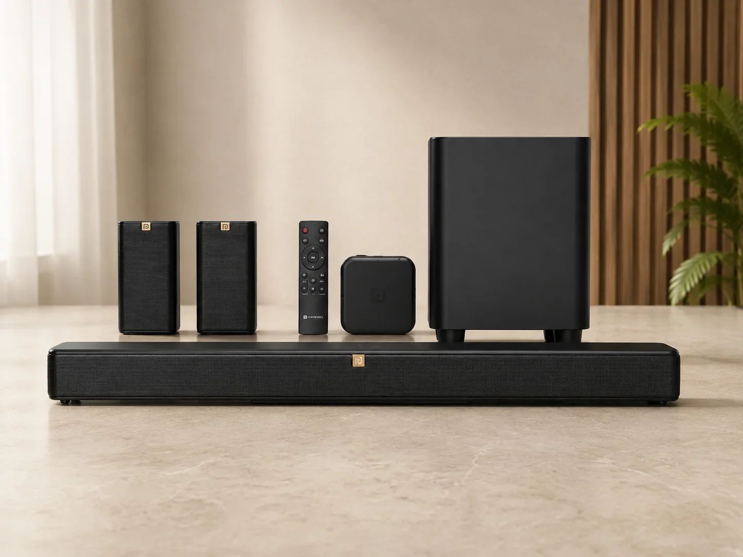 Portronics Home Theater Soundbar System with Subwoofer & Satellite Speakers for Executive Gifting