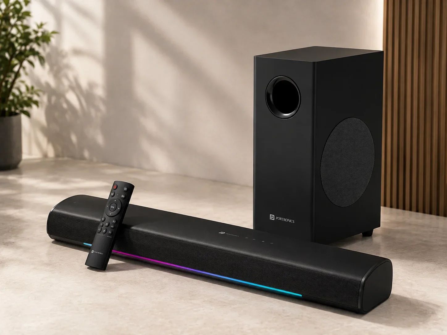 Portronics RGB Wireless Soundbar System with External Subwoofer for Premium Corporate Gifting