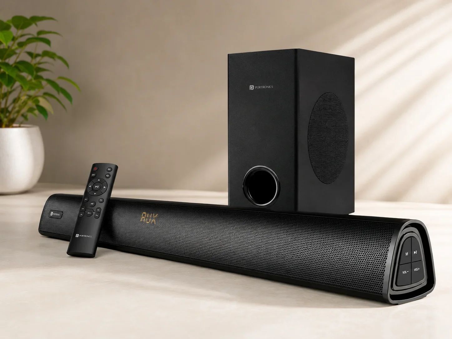Portronics Wireless Soundbar with Subwoofer & LED Display for Corporate Gifting