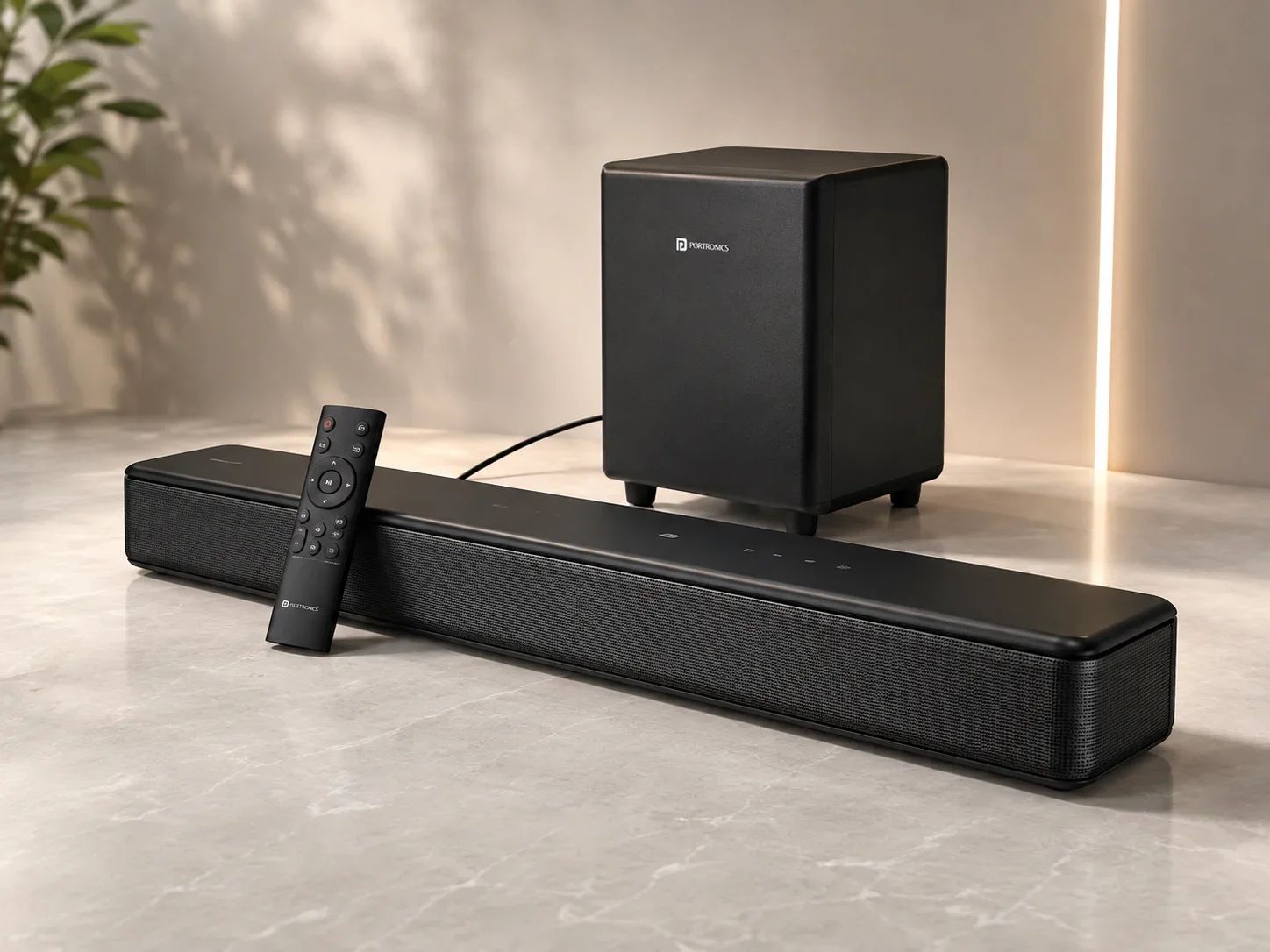 Portronics Premium Wireless Soundbar with Down-Firing Subwoofer for Executive Gifting