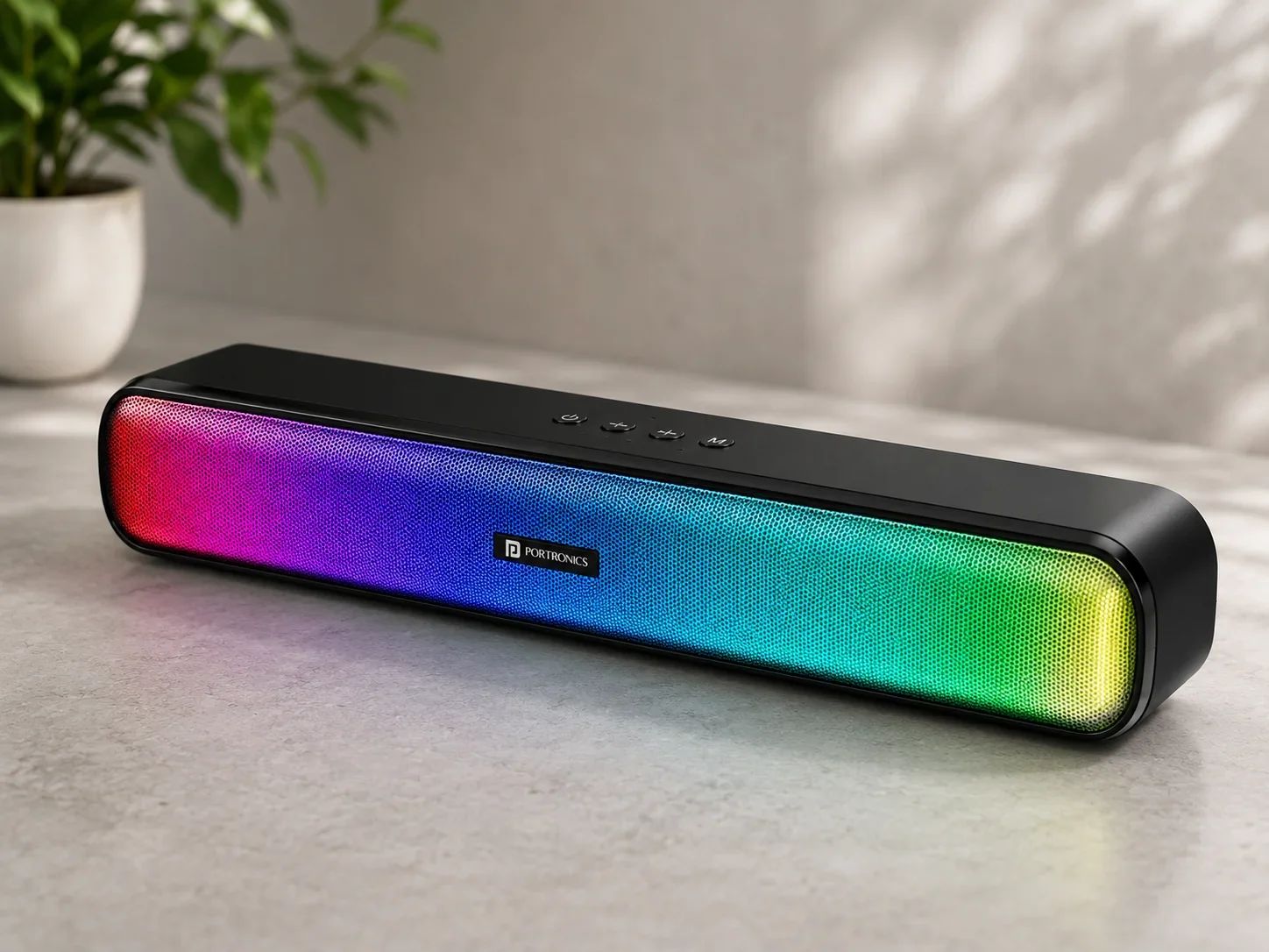 Portronics Full-Front Spectrum RGB Portable Wireless Soundbar for Corporate Gifting