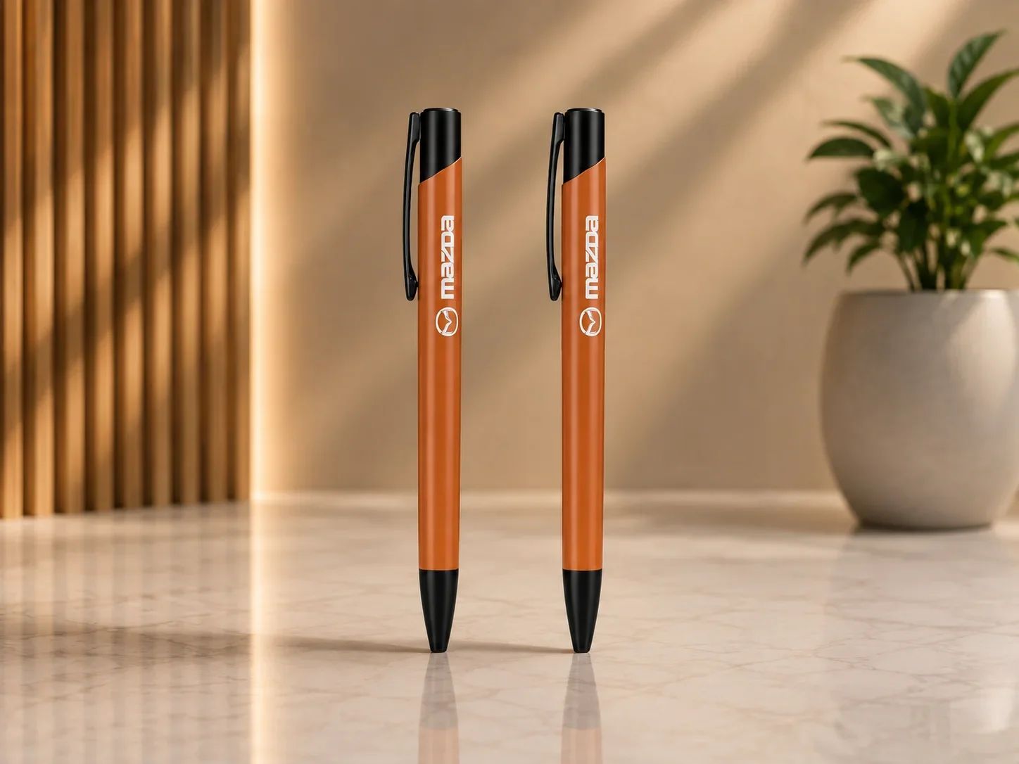 Mazda Executive Grip Dual-Tone Ballpoint Pen Set – Copper Orange & Black