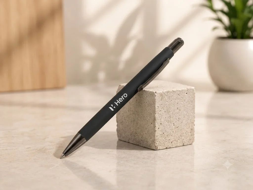 Hero StealthCraft Matte Black Retractable Ballpoint Pen
