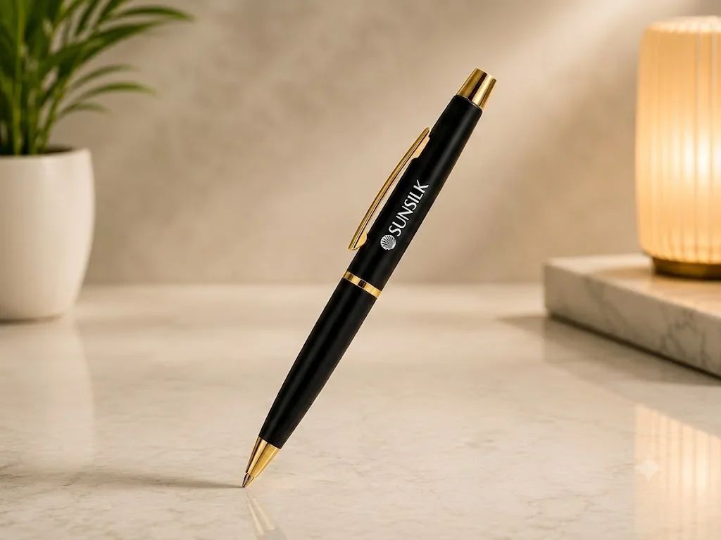 Sunsilk Sovereign Gold-Trim Matte Black Executive Ballpoint Pen