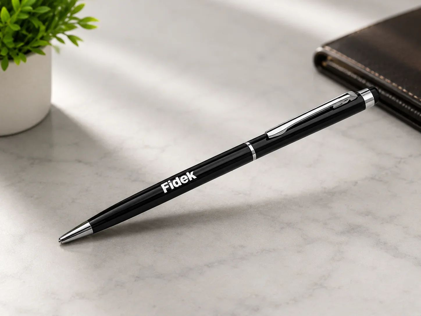 Fidek StylusCraft Slim Gloss Black Ballpoint Pen & Capacitive Stylus