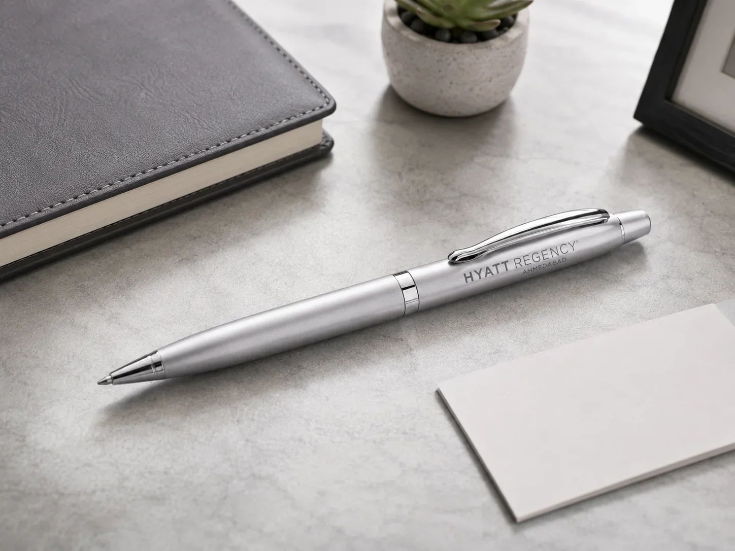 HYATT REGENCY AHMEDABAD Sovereign Matte Silver & Chrome Executive Ballpoint Pen
