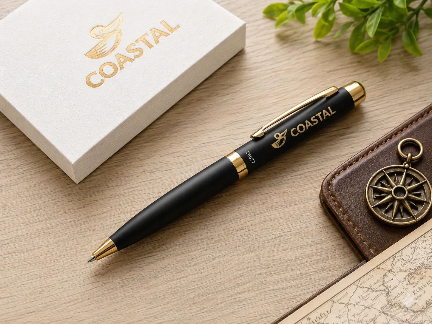 COASTAL Sovereign Matte Black & Polished Gold Executive Ballpoint Pen