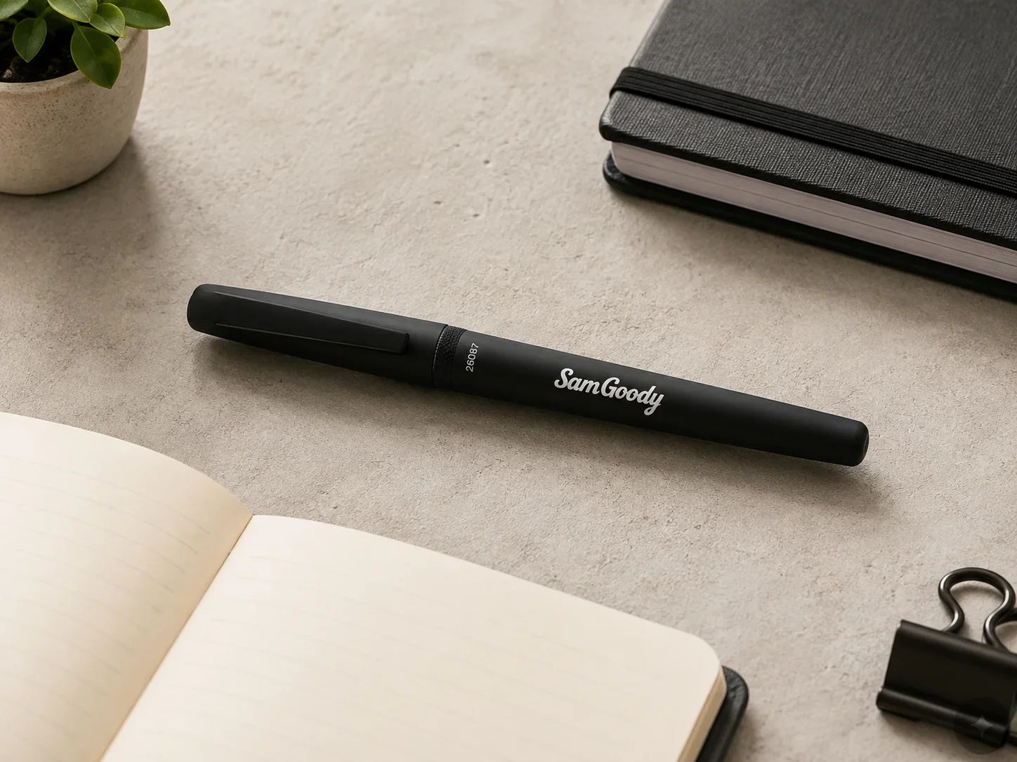 Premium All-Black Matte Rollerball Pen | Corporate B2B Gift