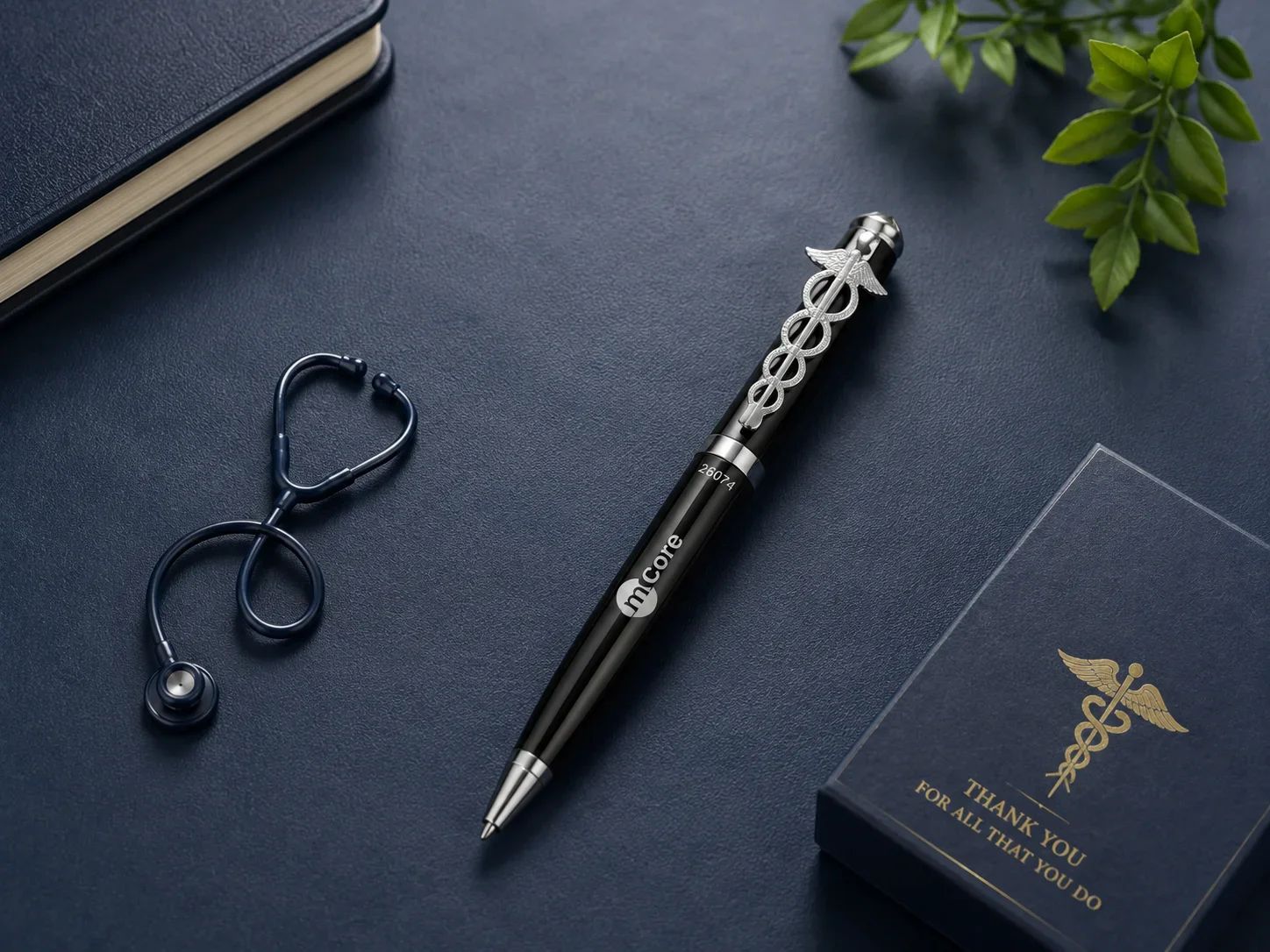 CROWNE PLAZA Sovereign Premium Crown Topper Matte Black & Gold Ballpoint Pen