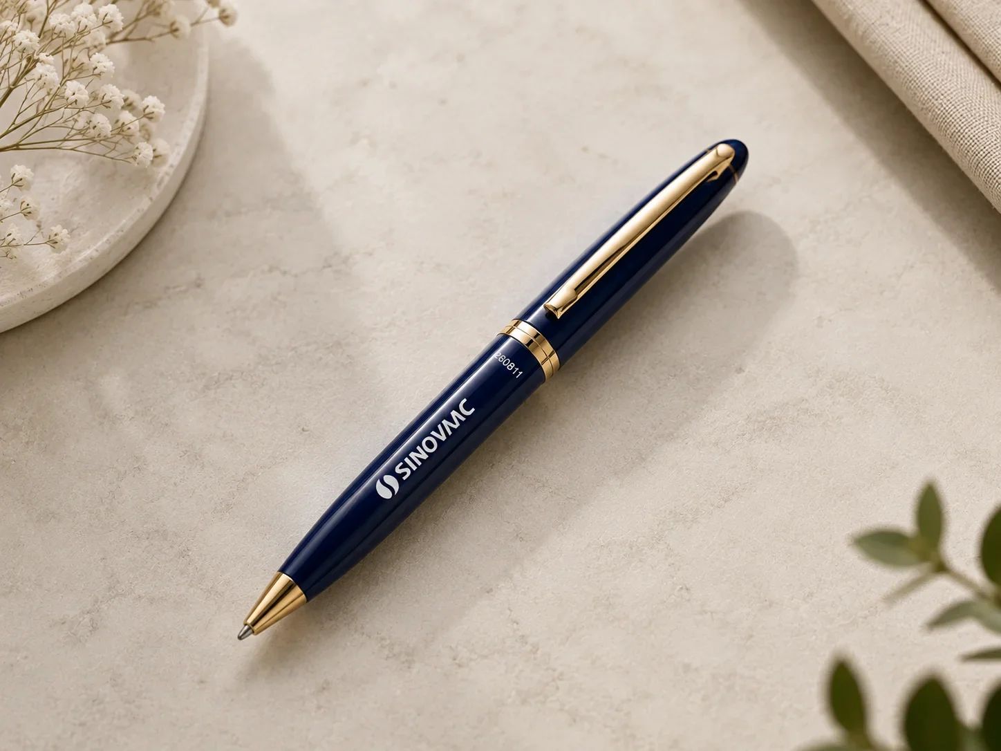 SINOVAC Sovereign Gloss Midnight Blue & Polished Gold Ballpoint Pen