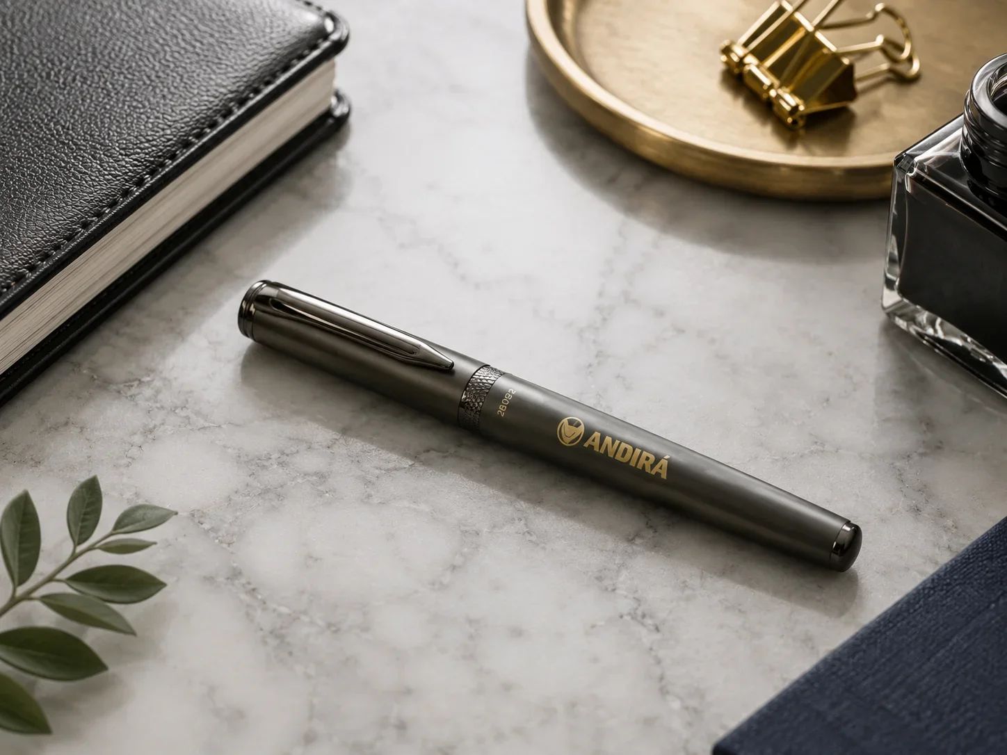 ANDIRÁ StealthCraft Textured Gunmetal Executive Ballpoint Pen