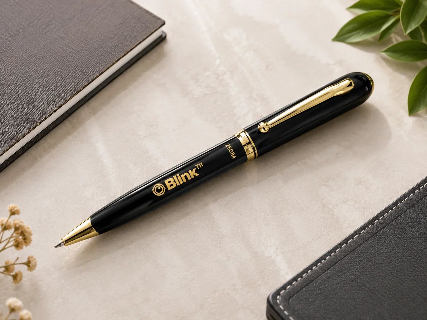 Blink Sovereign Gloss Black & Polished Gold Executive Ballpoint