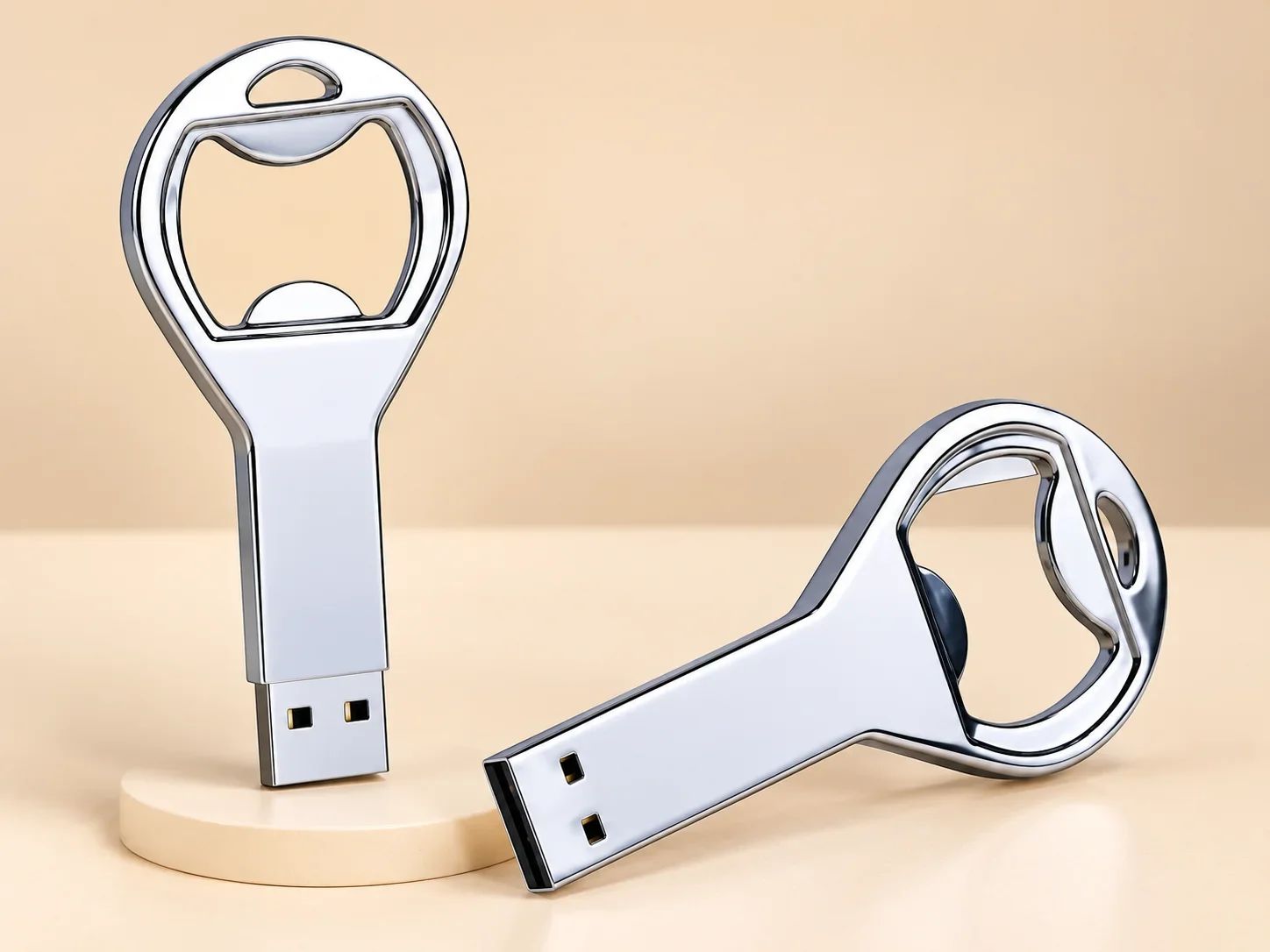 Premium Bottle Opener Key-Shaped Metal USB Flash Drive