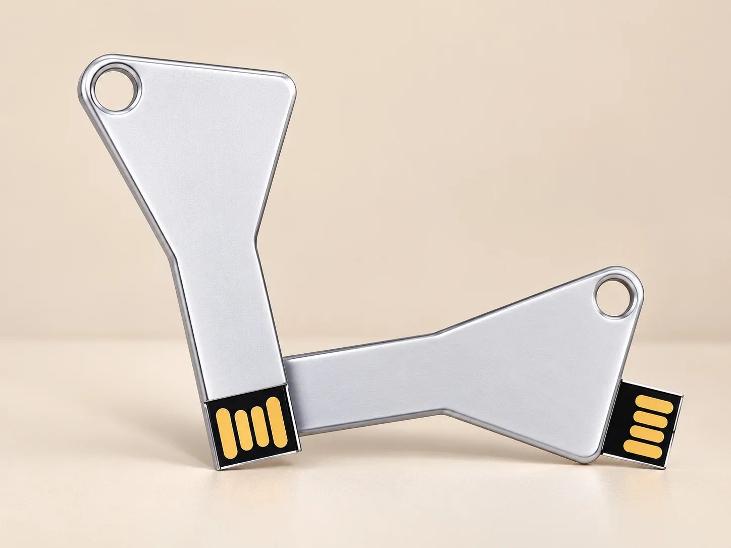 Premium Ultra-Slim Triangular Key-Shaped Metal USB Flash Drive
