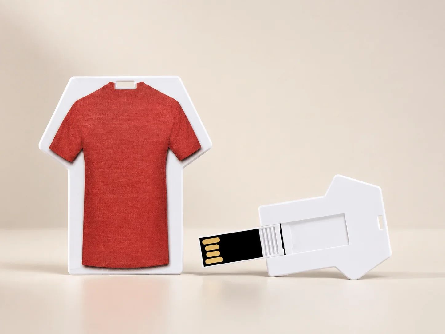 Premium T-Shirt Shaped Swivel Custom Logo USB Flash Drive