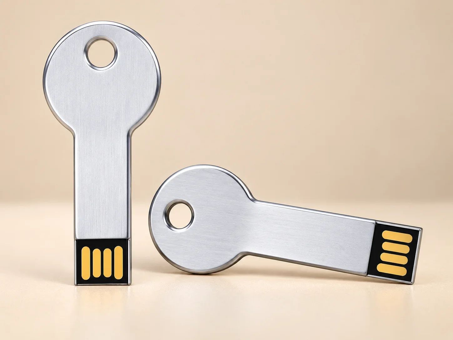 Premium Ultra-Slim Round Key-Shaped Metal USB Flash Drive