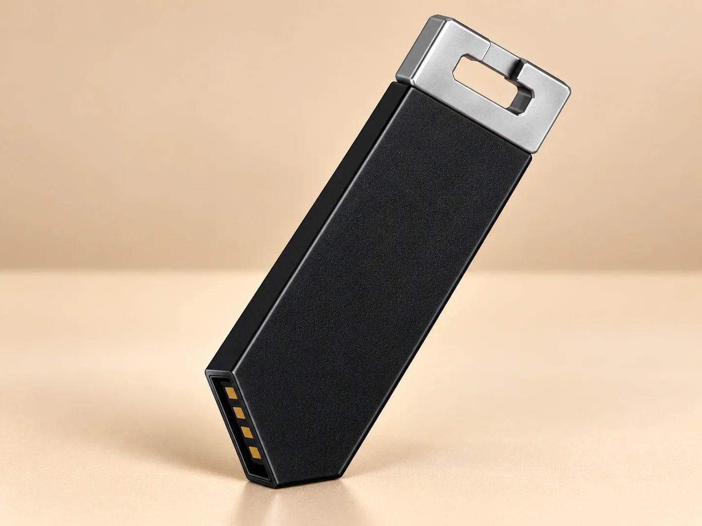 Matte Black Dual-Tone Metal Clip USB Flash Drive