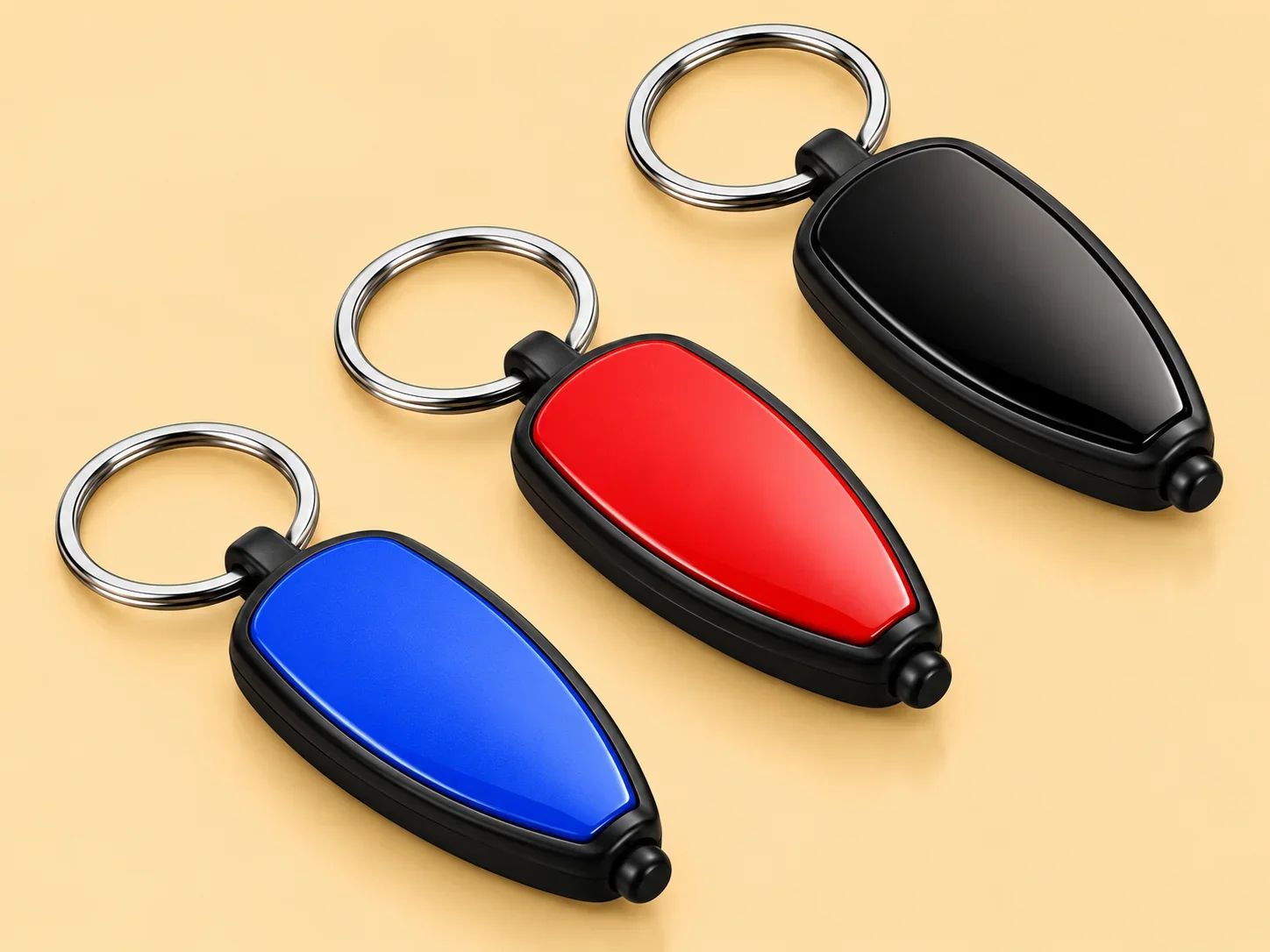 Teardrop USB Flash Drive with LED Light & Keyring